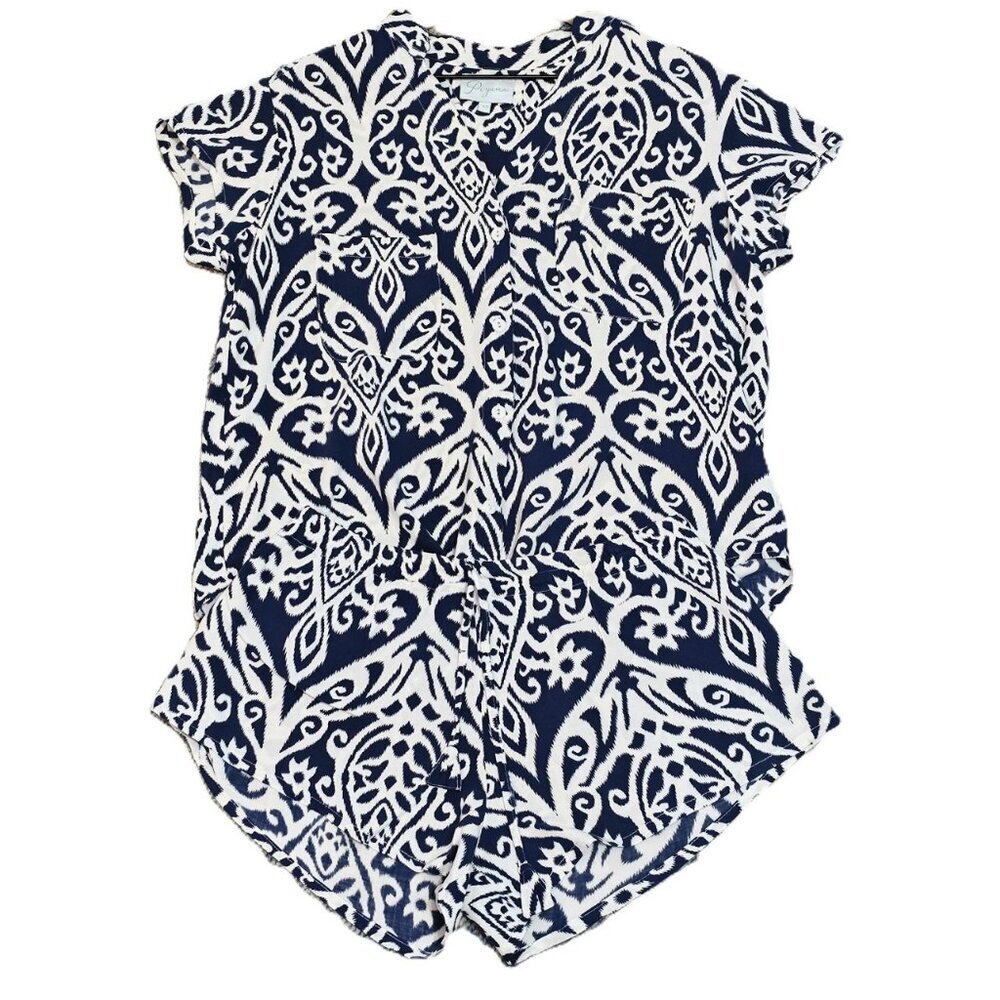 Piyama Maggie Pajama Set - Summer Toile - Midnight Mosaic - Rare - Size XS